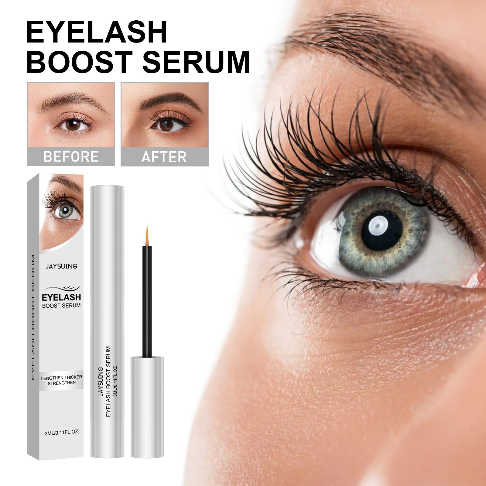 Eyelash Growth Serum Natural Curl Lengthening Lashes Lifting Liquid Volume Longer Thicker Fuller Nourishing Eyelashes Enhancer Oasis Select