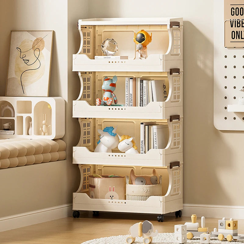 Installation-free storage cabinet - Home bedroom bedside table - Kitchen bathroom multi-layer foldable storage rack Oasis Select