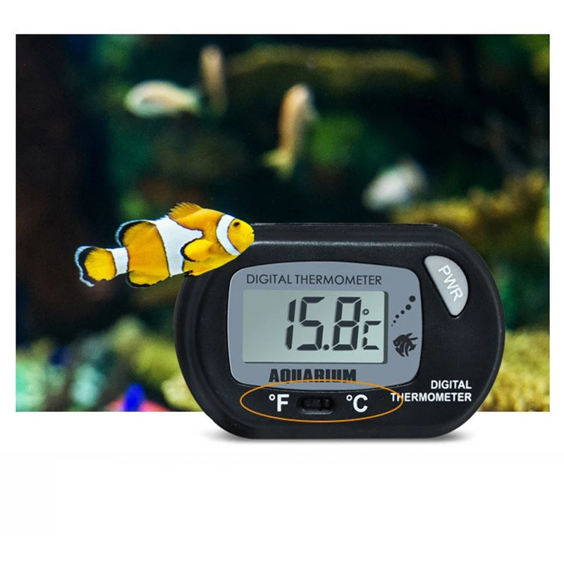 1PC 58*37mm Fish Tank Digital Thermometer,Yellow/Black Aquarium Electronic Temperature Sensor,Waterproof Fish Tank Accessories Oasis Select