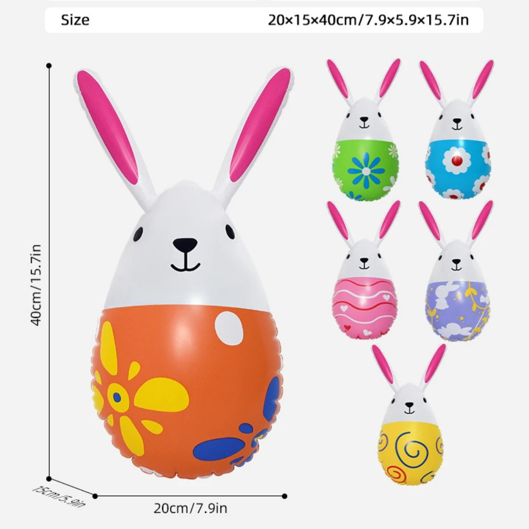 Inflatable Colorful Rabbit Egg Christmas Easter Toys Home Garden Decorations Accessories for Festival Party Outdoor Sport Toy Oasis Select