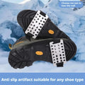 1 Pair Adjustable Stainless Steel Snow Claw Ice Grippers With System - Heavy-Duty Winter Climbing, Walking, Driving Grips Tool Oasis Select A