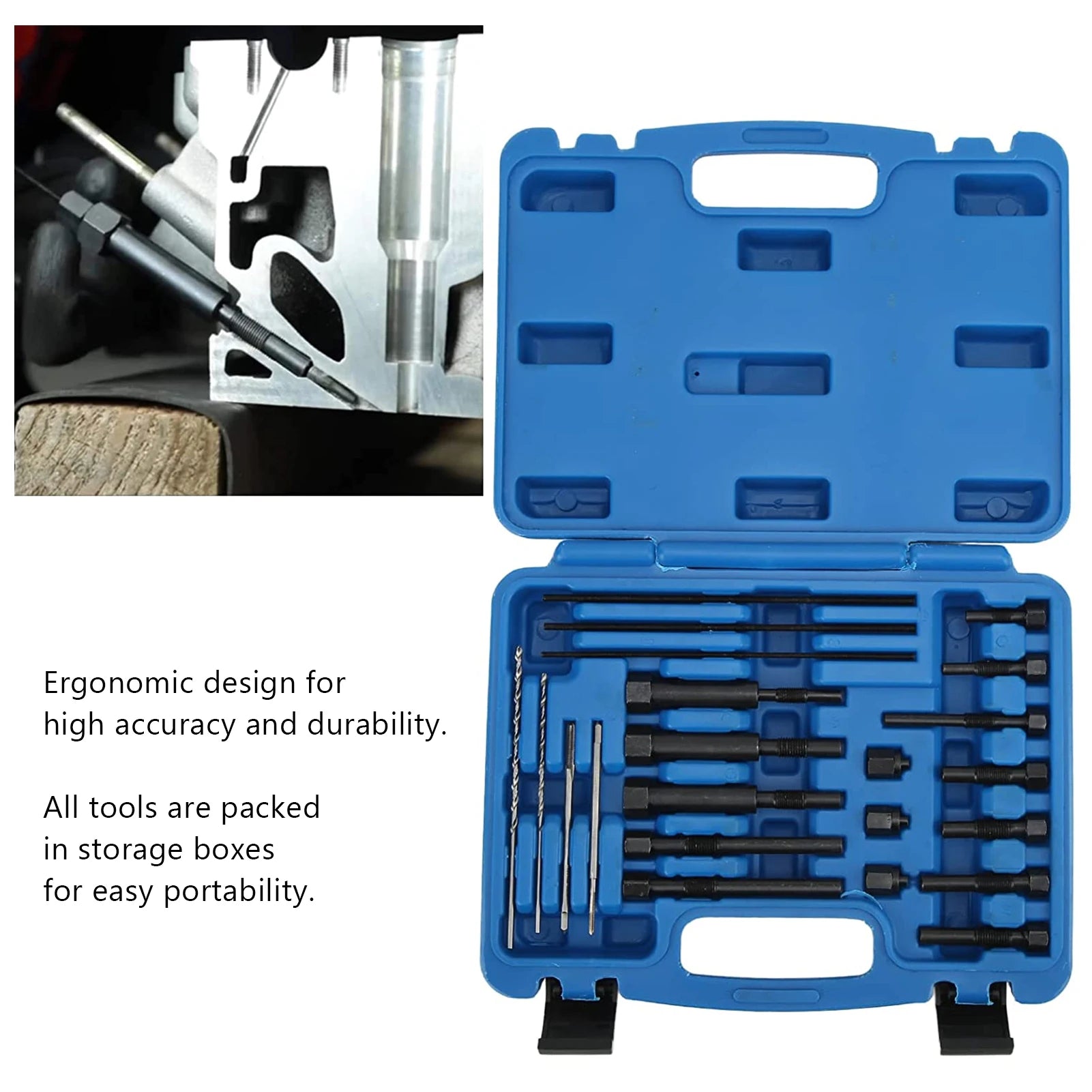 Glow Plug Remover Glow Plug Remover Extraction Removal Tool Set Kit with Storage Box for M10 M8 Glow Plug Extractor Tool Oasis Select