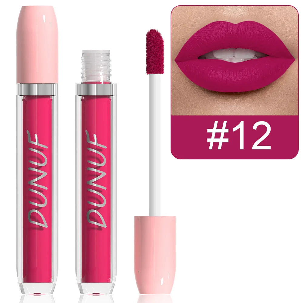 Matte Lip Gloss Lipstick, High Pigment Waterproof Velvet Long Lasting Purple Bright Red Deep Red Nude, Y2K Valentine's Day Gifts Oasis Select 12