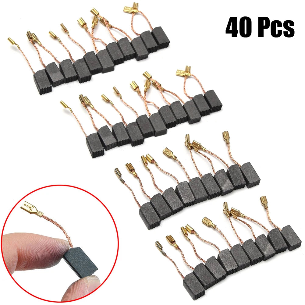 40Pcs/Set Motor Carbon Brushes Set Graphite Copper Carbon Brushes 6mm*8mm*14mm For Electric Drill Angle Grinder Oasis Select Default Title