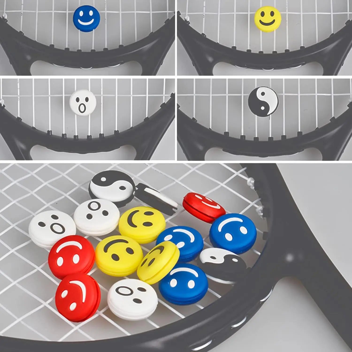 Tennis Racket Vibration Dampeners, Tennis Racket Shock Absorber, Colorful Tennis Accessories (5 pcs) Oasis Select