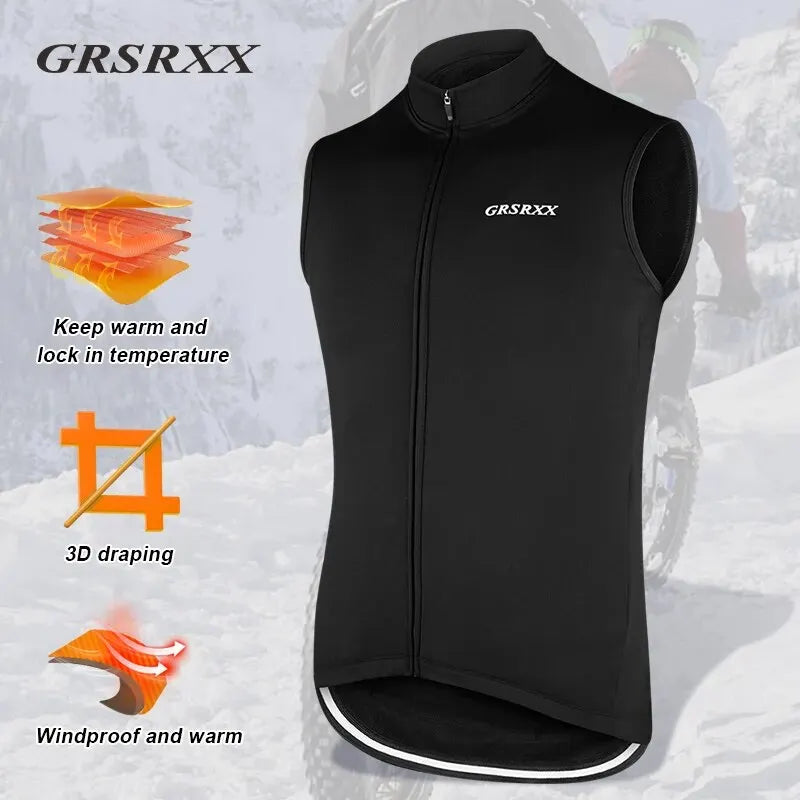GRSRXX Winter Thermal Cycling Jacket MTB Bike Coat Bicycle Clothing Sleeveless Cycling Jerseys Ciclismo Jackets Men Women Oasis Select