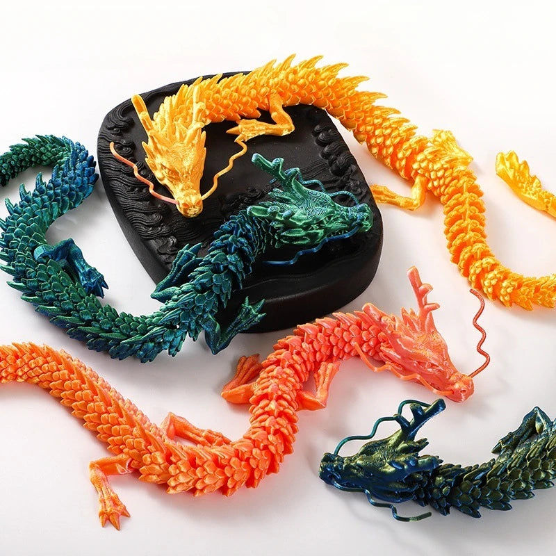 3D Printing Chinese Dragon Landscaping Ornaments Handicrafts Joints Movable Creative Figure Decoration Children's Gift Toys Oasis Select
