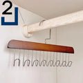 Multi-Layer Wooden Hanger with 8 Hooks | 360° Closet Organizer