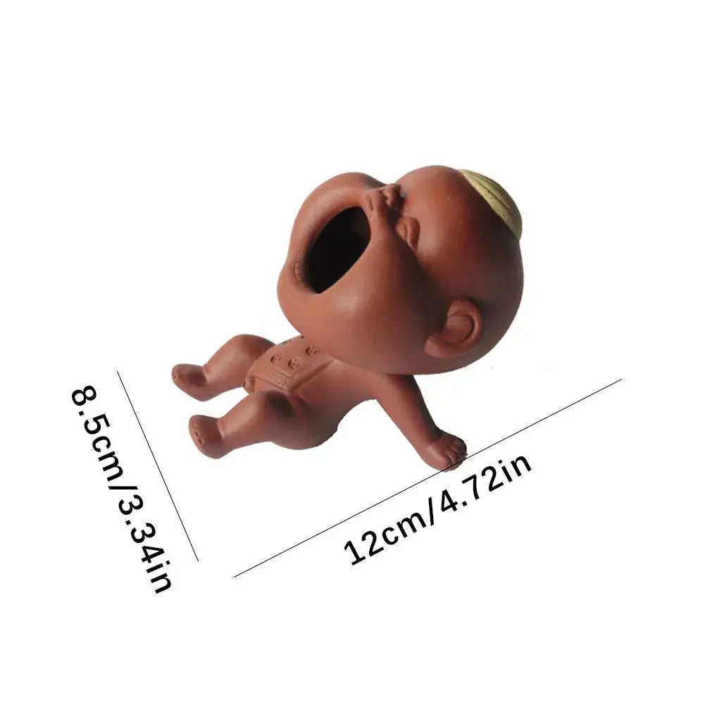 Creative Purple Clay Urinating Boy Tea Pet Fun Peeing Doll Multifunctional Home Tea Tray Kung Fu Tea Set Unique Gift Decor Oasis Select