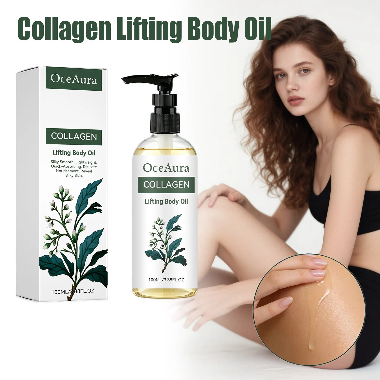 Collagen Lifting Body Oil Firming Hydrating Body Oil for Skin Elasticity Tightening Nourishing Daily Care Massage Essential Oil Oasis Select