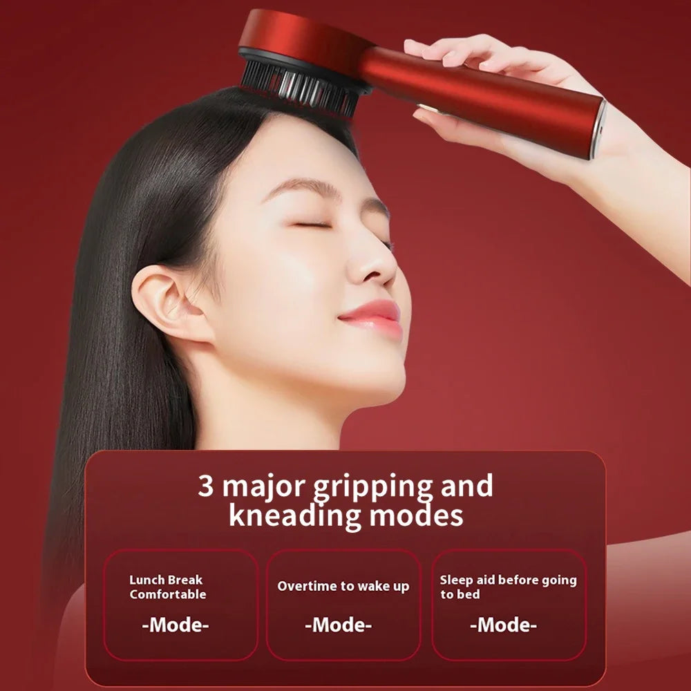 Electric Scalp Massager Comb – Red Light & Oil Applicator