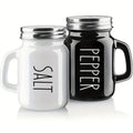Black and White 2pcs Salt and Pepper Shaker Set 4.4oz Glass Vintage Glass Salt and Pepper Seasoning Shaker Set for Home Oasis Select 1 Set