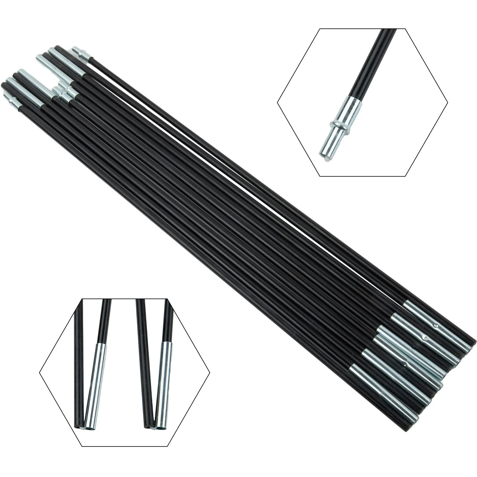 1Pair Tent Rod Bracket 3-4.9m Collapsible Camping Tent Pole Bars Support Rods Awning Frames Kit Hiking Travel Outdoor Tools Oasis Select