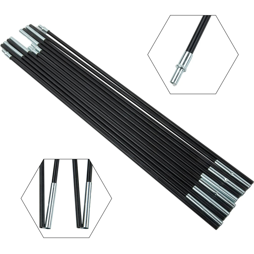 1Pair Tent Rod Bracket 3-4.9m Collapsible Camping Tent Pole Bars Support Rods Awning Frames Kit Hiking Travel Outdoor Tools Oasis Select