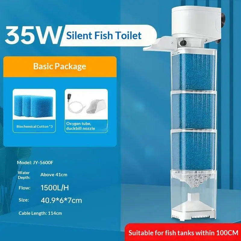 6-in-1 Submersible Aquarium Filter Pump Silent Air Oxygen Aerator Internal Water Pump Wave Maker for Fish Tank 220V Oasis Select 35W