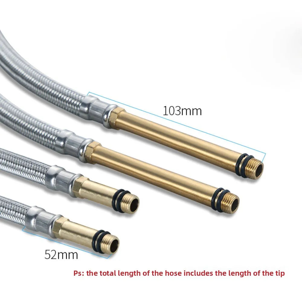 2pcs 1/2'' Stainless Steel Nylon Braided Tube Pipe Hose Silicone Plumbing Thermoresistant Tap Basin Faucet Sink Kitchen Bathroom Oasis Select