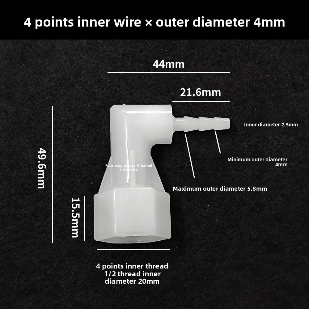4~20mm PP Elbow Connectors Aquarium Tank Fittings Air Pump Aerator Pagoda Joint Garden Irrigation Medical Hose Joints Oasis Select 4mm 10 PCS