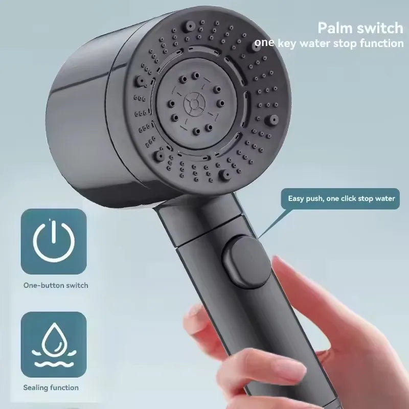 7 Spray Filtered Shower Head High-Pressure Handheld Water Saving Showerhead Fall Resistance Black Faucet Bathroom Shower Nozzle Oasis Select