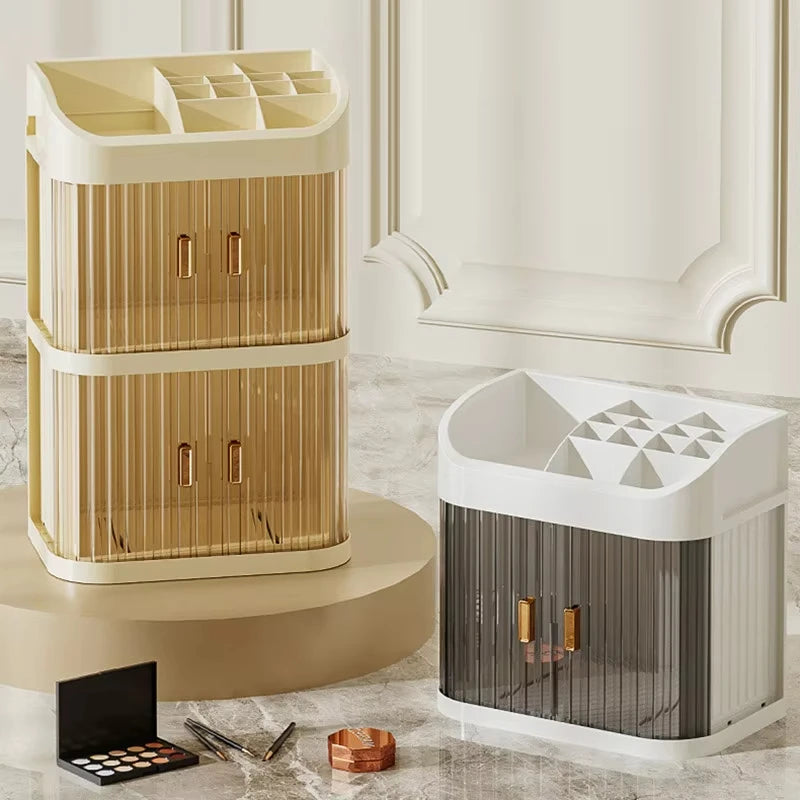 Desktop Makeup Organiser with Drawers Skincare Storage Box Face Mask & Lipstick Holder Plastic Storage Rack Oasis Select