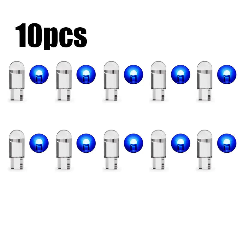 5/10/15pcs 5W LED Canbus T10 Car Lights COB Glass Interior Parts Bulbs 6000K White Auto License Plate Lamp Dome Read Light 12V Oasis Select 10pcs Blue