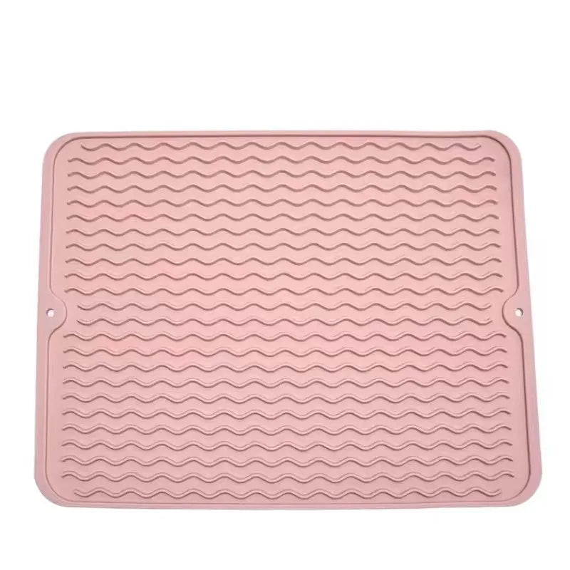 Silicone Water-draining Mat Water-patterned Placemat Foldable Table Mat Tableware Mat, Wine Glass Nordic Simple Dining Mat Oasis Select Nordic powder 40 45