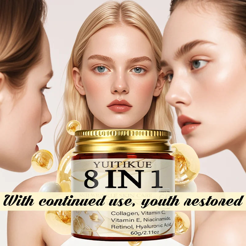 YUITIKUE 8-in-1 Face Cream – Collagen, Retinol & Niacinamide
