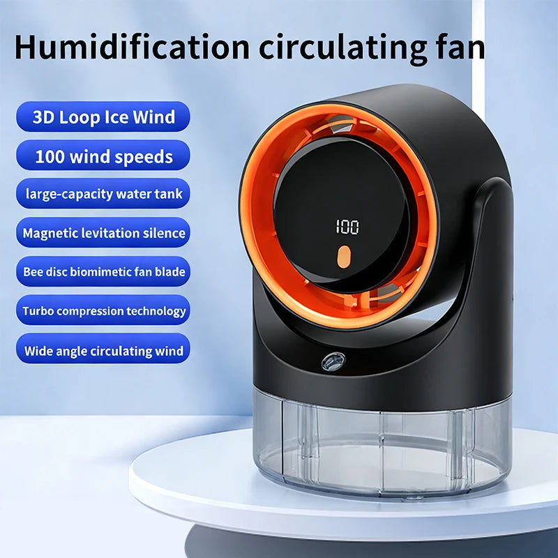 Mini Electric Fan with Single Hole Spray Air Conditioning Cooling Desktop Fan Humidification Circulating Fan 360 ° Adjustable Oasis Select