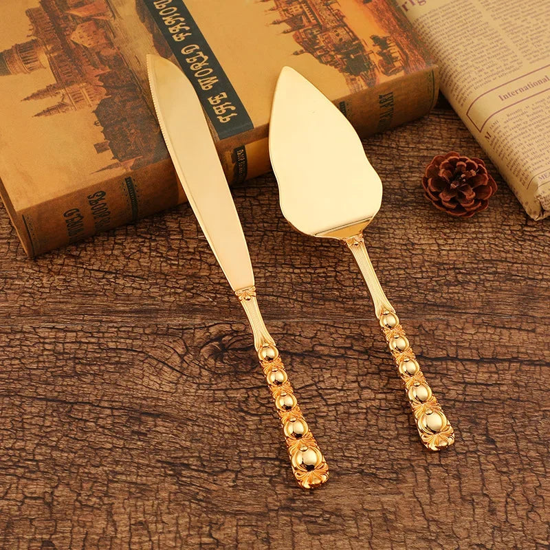2Pcs Wedding Cake Knife and Shovel Pizza Bread Knife Wedding Supplies Cake Knife Triangle Bread Shovel Baking Tools Oasis Select Style 33