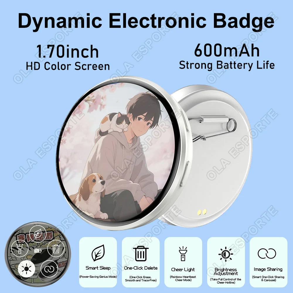 HD Smart E-Badge | GIF, Photo & Video Display | Otaku Gift