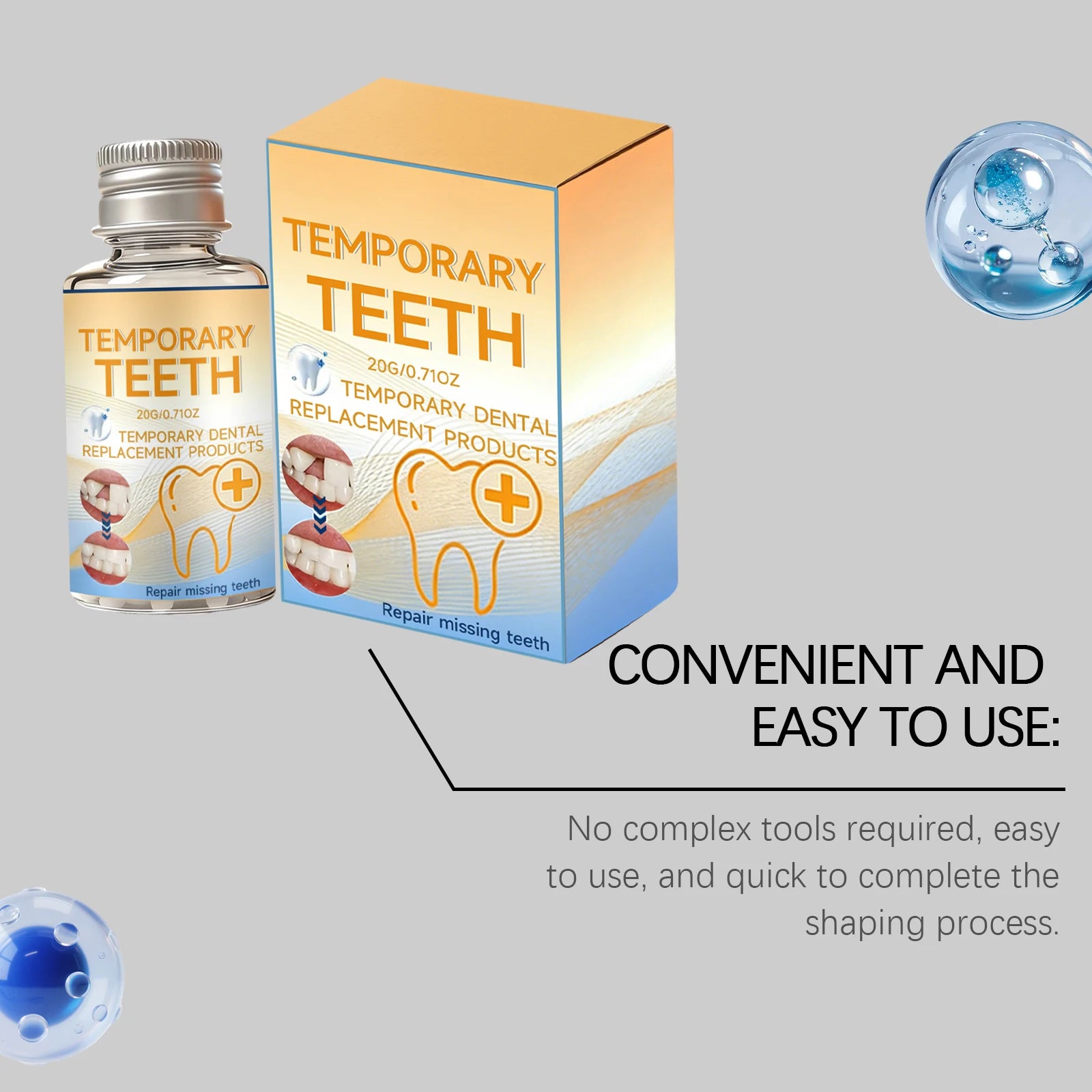 New 2026 DIY Moldable Teeth Material Temporary Tooth Shaping Beads Dental Care Aid Home Use Temporary Teeth Repairing Kit 20g Oasis Select