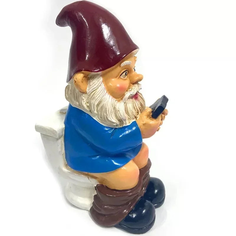 Rebellious Garden Gnome Statue Making a Rude Gesture with Long White Beard Funny Outdoor Decor for Garden Yard Gift for Friend Oasis Select A
