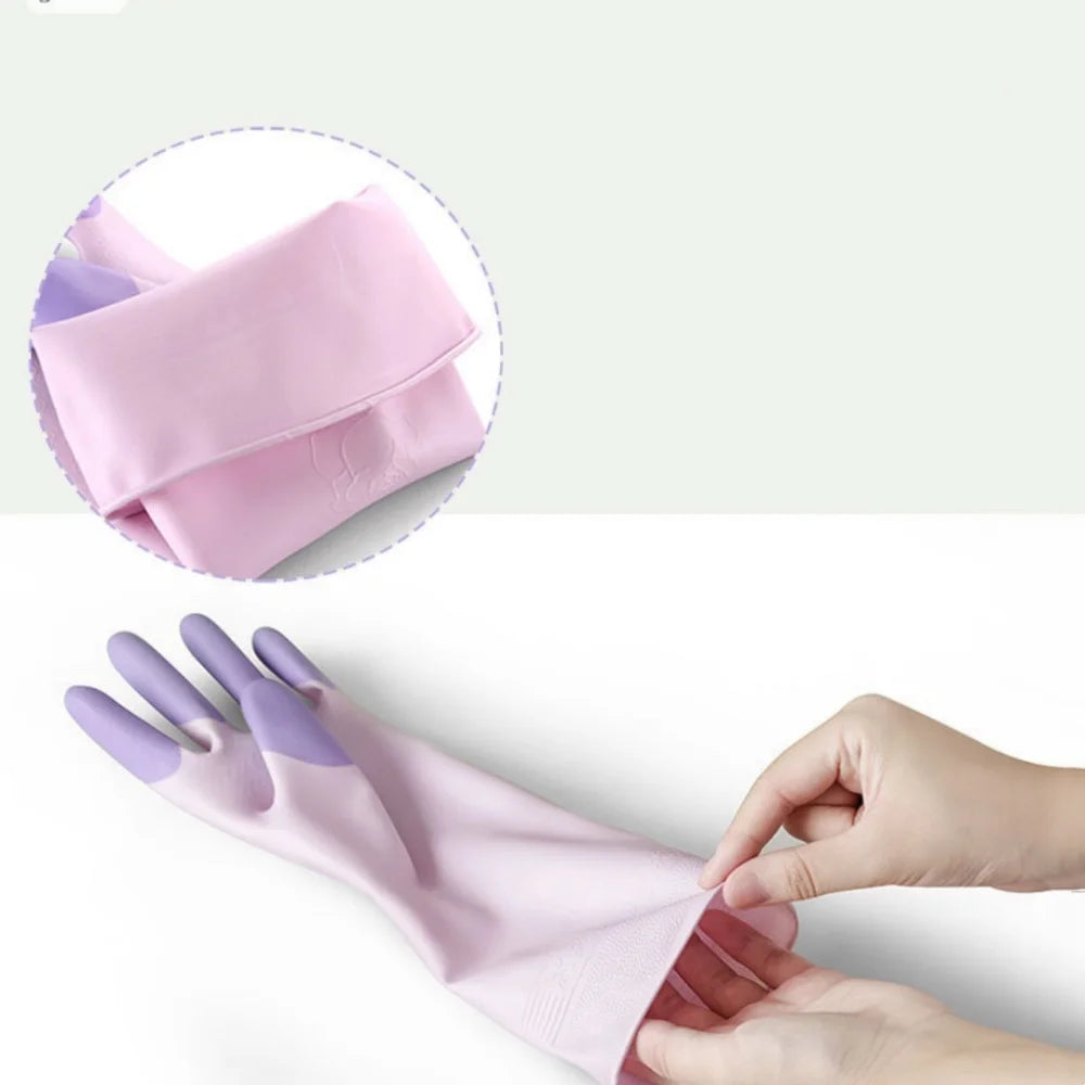 Household Dishwashing Gloves Women Washing Clothes Waterproof Wear Resistant Rubber Gloves Kitchen Cleaning Tools Tools Oasis Select