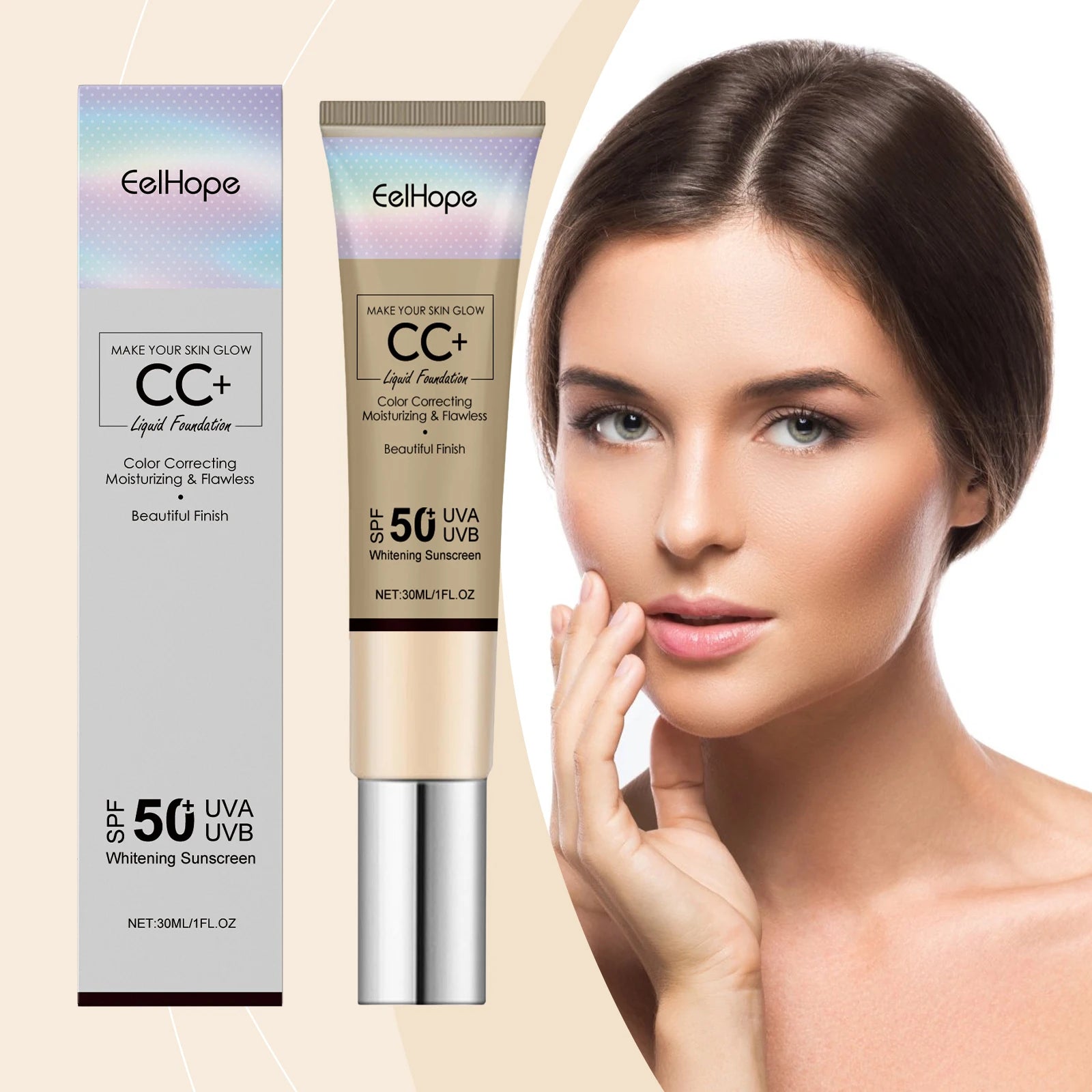 Eelhope CC Cream Foundation – SPF, Waterproof & Brightening