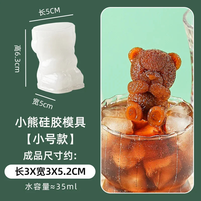Home Lion Bear Ice Cube Mold Lion Pagoda Silicone Ice Lattice Coffee Milk Tea Refrigerator Creative Ice Grinding Tools Oasis Select G