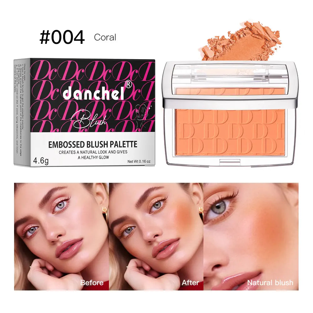 Hot Matte Embossed Blush Palette Rosy Blusher Facial Blush Powder High Pigmented Pink Coral Rouged For Cheeks Smooth Cosmetics Oasis Select 004 1