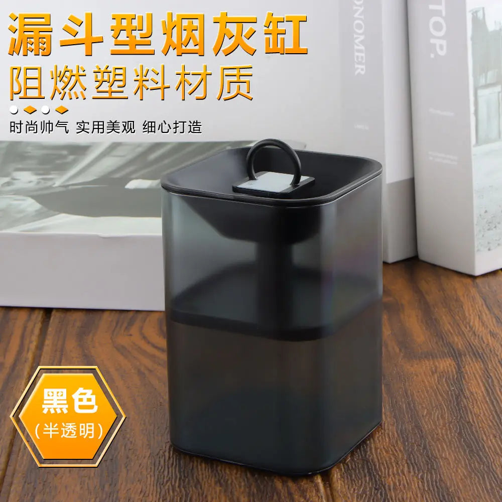 Ashtray Creative Trend Living Room Household Dustproof Ashtray Office Personality Hourglass Windproof Ashtray Oasis Select black