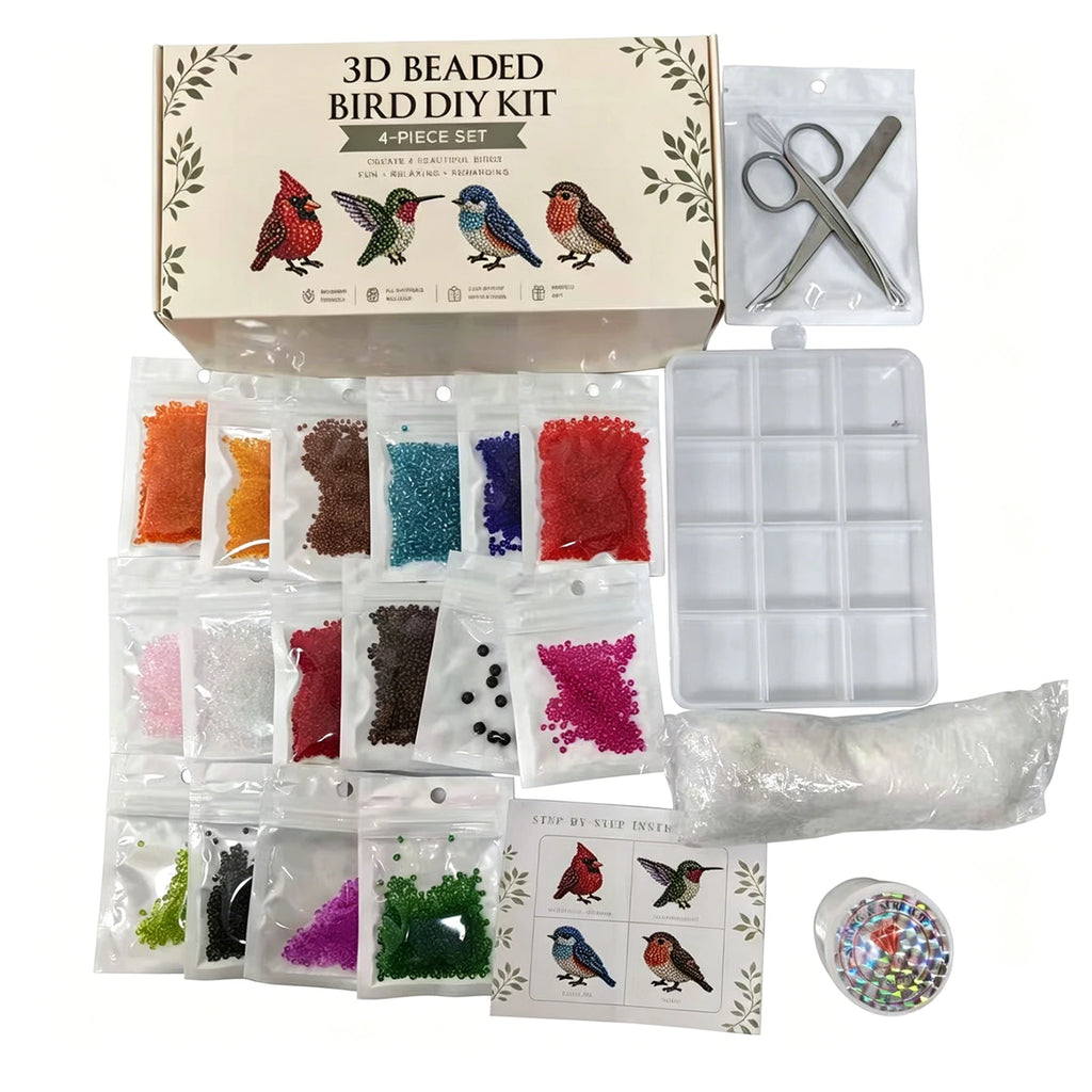 3D Beaded Animal Craft Kit – DIY Bead Pet Keychain Making Set