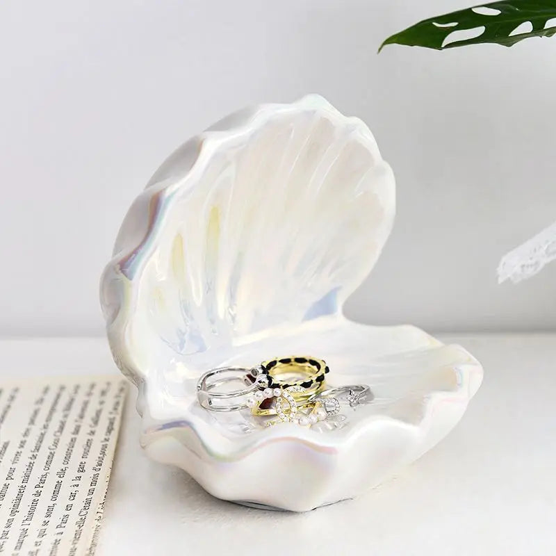 Light Luxury Home Key Storage Shell Ceramic Soap Box Draining High-end Bathroom Creative Washbasin and Storage Rack jewelry rack Oasis Select