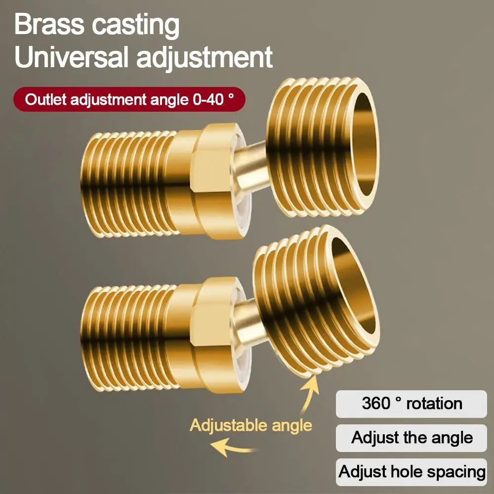 Copper Angled Curved Foot Angle Adjustment Lengthened Shower Faucet Adapter 360° Rotatable Wall Mounted Eccentric Screw Corner Oasis Select