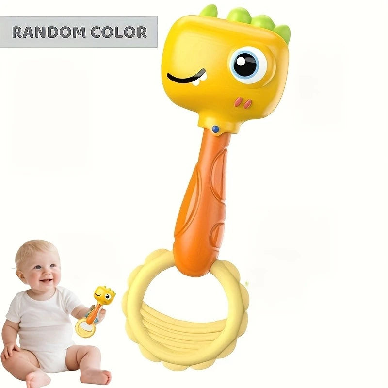 BABY Dinosaur Soothing Rattle-Safe Non-Toxic Sensory with Crinkle Sound,Gift for Christmas, Halloween,Birthdays, Playful Design Oasis Select yellow