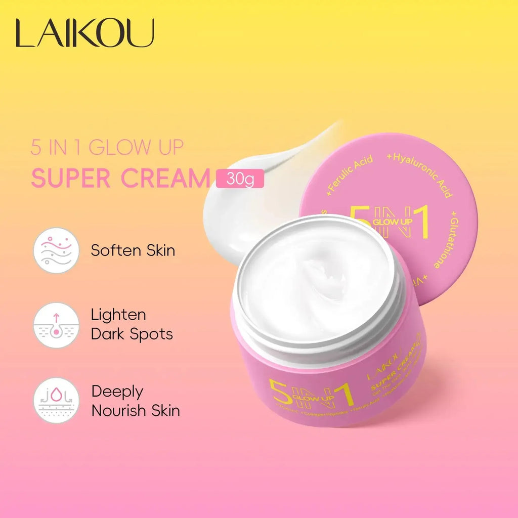 Face Moisturizer 30g Hydrating Cream Deep Repair Evens Skin Tone Reduces Dark Spots 5In1 Glow Skincare Oasis Select