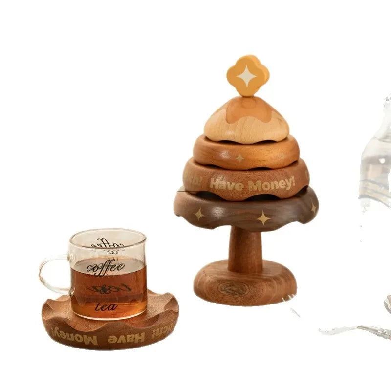 Solid Wood Christmas Tree Coasters – Heat-Resistant Table Mats Wood Table Coasters Oasis Select Default Title