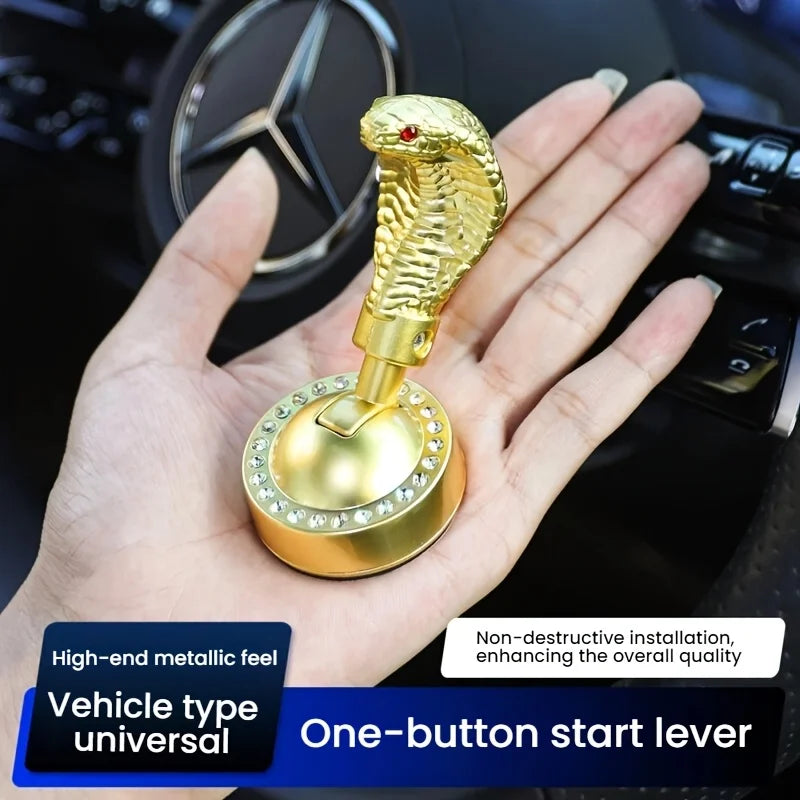 Metal Snake Car Push Start Button Cover | Alloy Joystick Decor