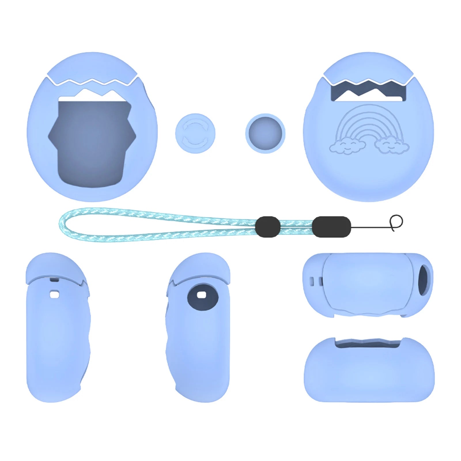 Silicone Cover with Thumb Grips & Lanyard Soft Silicone Case Silicone Full Cover Case for Tamagotchi Paradise Game Accessories Oasis Select Blue China Mainland
