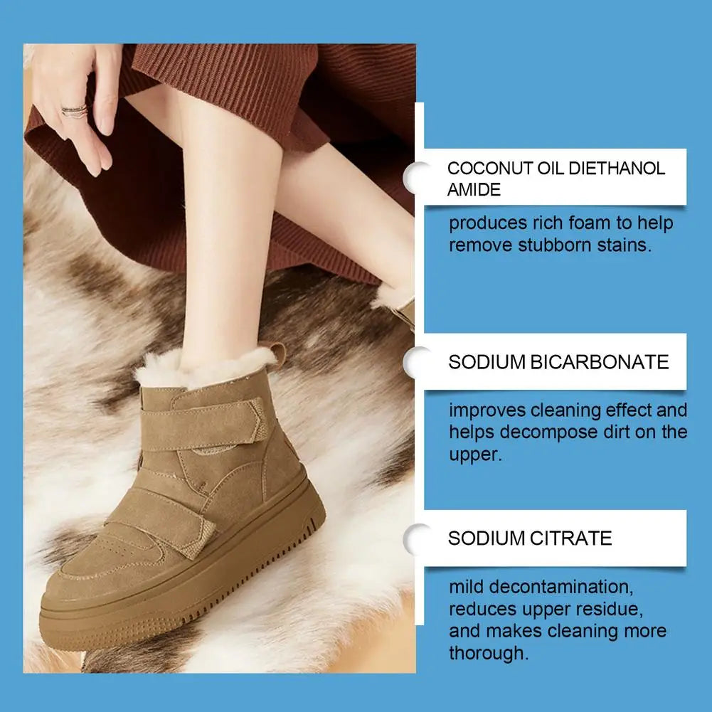 Suede Cleaner Kit No-wash Dry Cleaning Foam Univeral Decontamination for Suede Sheepskin Matte Shoes Leather Sneakers Care 100ml Oasis Select