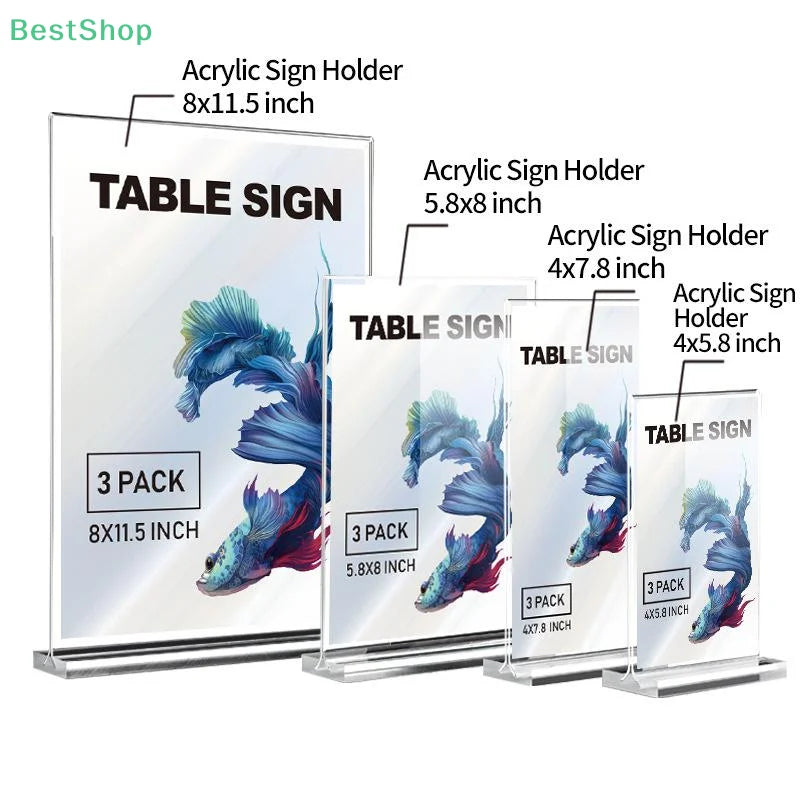 Acrylic Sign Holder A4/A5/A6 Desk Menu & Price Display Stand