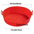 Silicone Basket Pot Tray Airfryer Liner for Air Fryer Reusable Container Accessories Pan Baking Mold Protector Kitchen Gadgets Oasis Select Red