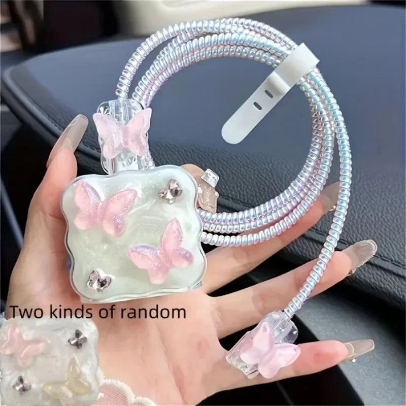 Butterfly Charger Protective Case Cable Protector For iPhone 18W/20W Fast Charging Cable Data Anti-break Charger Protective Rope Oasis Select