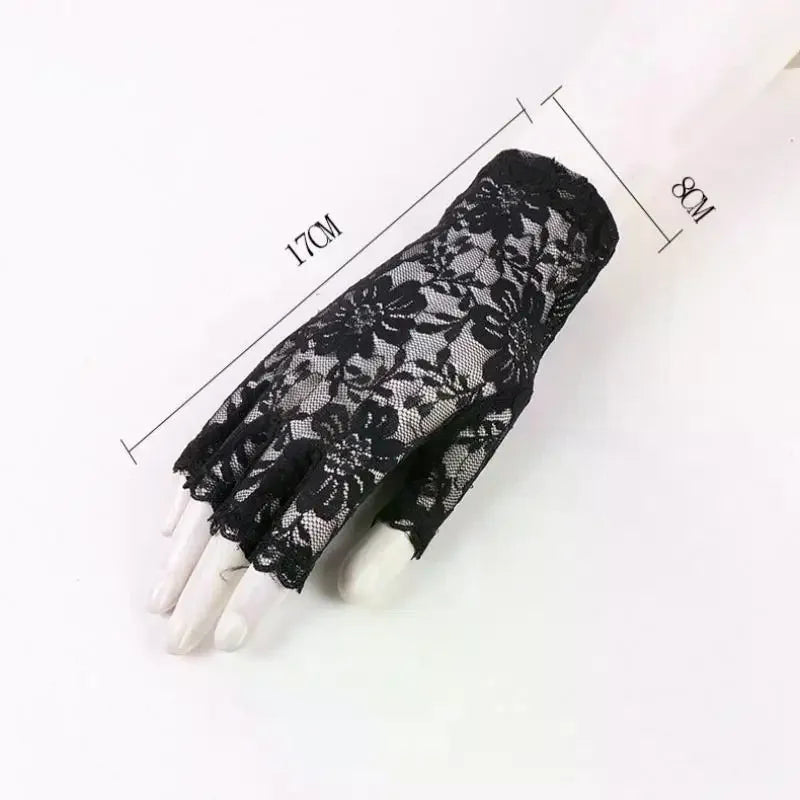 Lace Fingerless Gloves Women Elegant Breathable Bridal Wedding Party Cosplay Driving Fashion Accessory Oasis Select