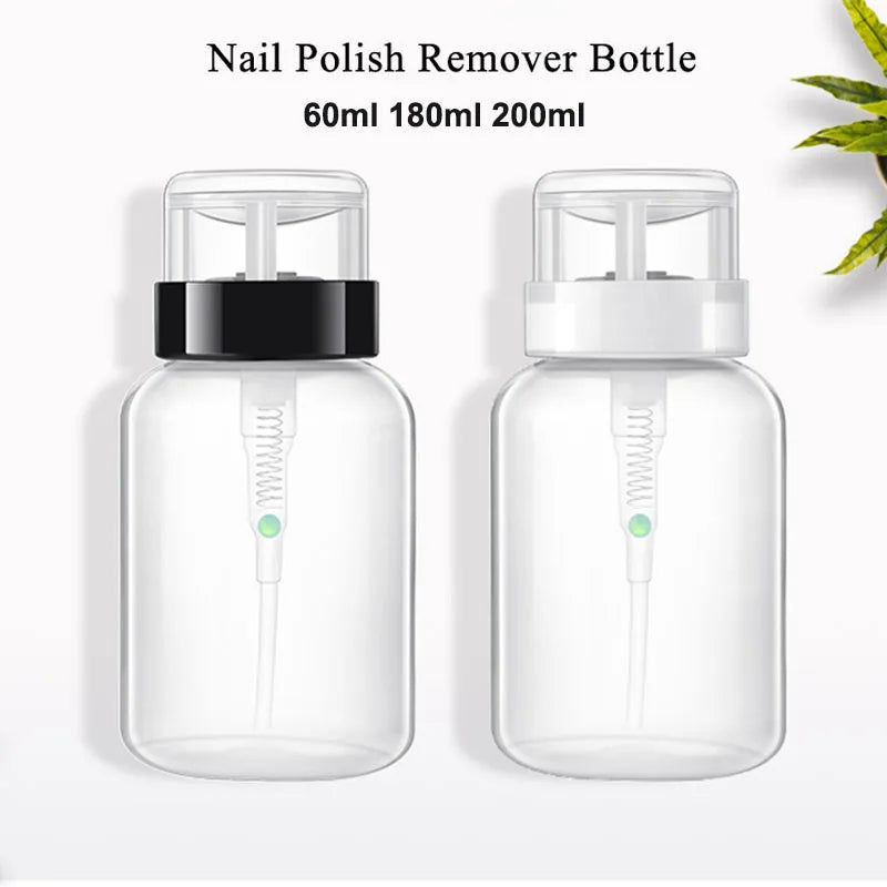 Refillable Nail Polish Remover Pump Bottle – 60ml & 180ml Nail Pump Dispenser Oasis Select